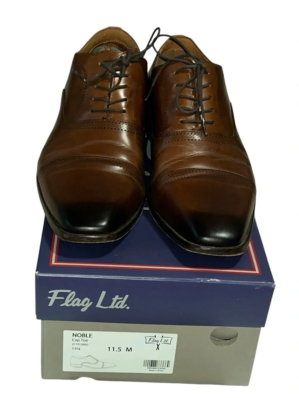 Flag Ltd. Men’s Tan Cap-Toe Derby Oxfords
